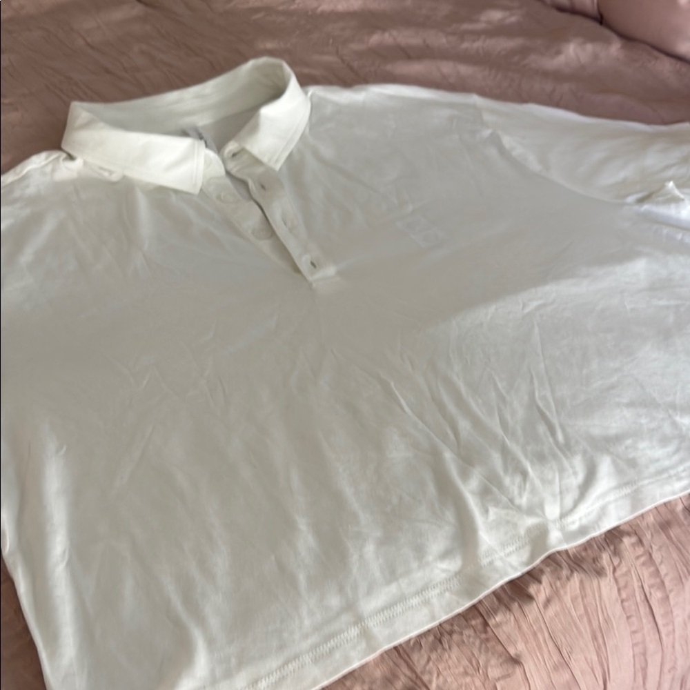 NWOT FABLETICS Cream Polo Shirt